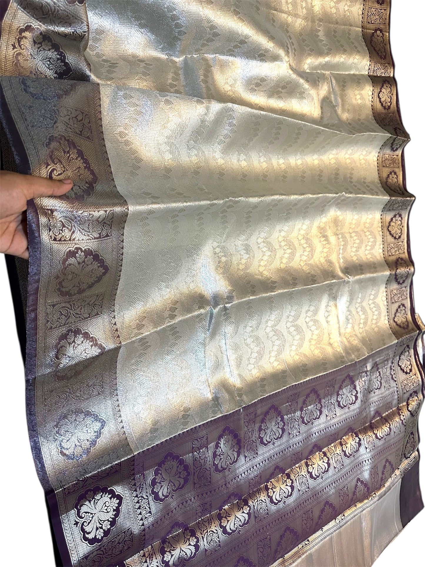 Royal Tissue Saree with Contrasting Zari Border