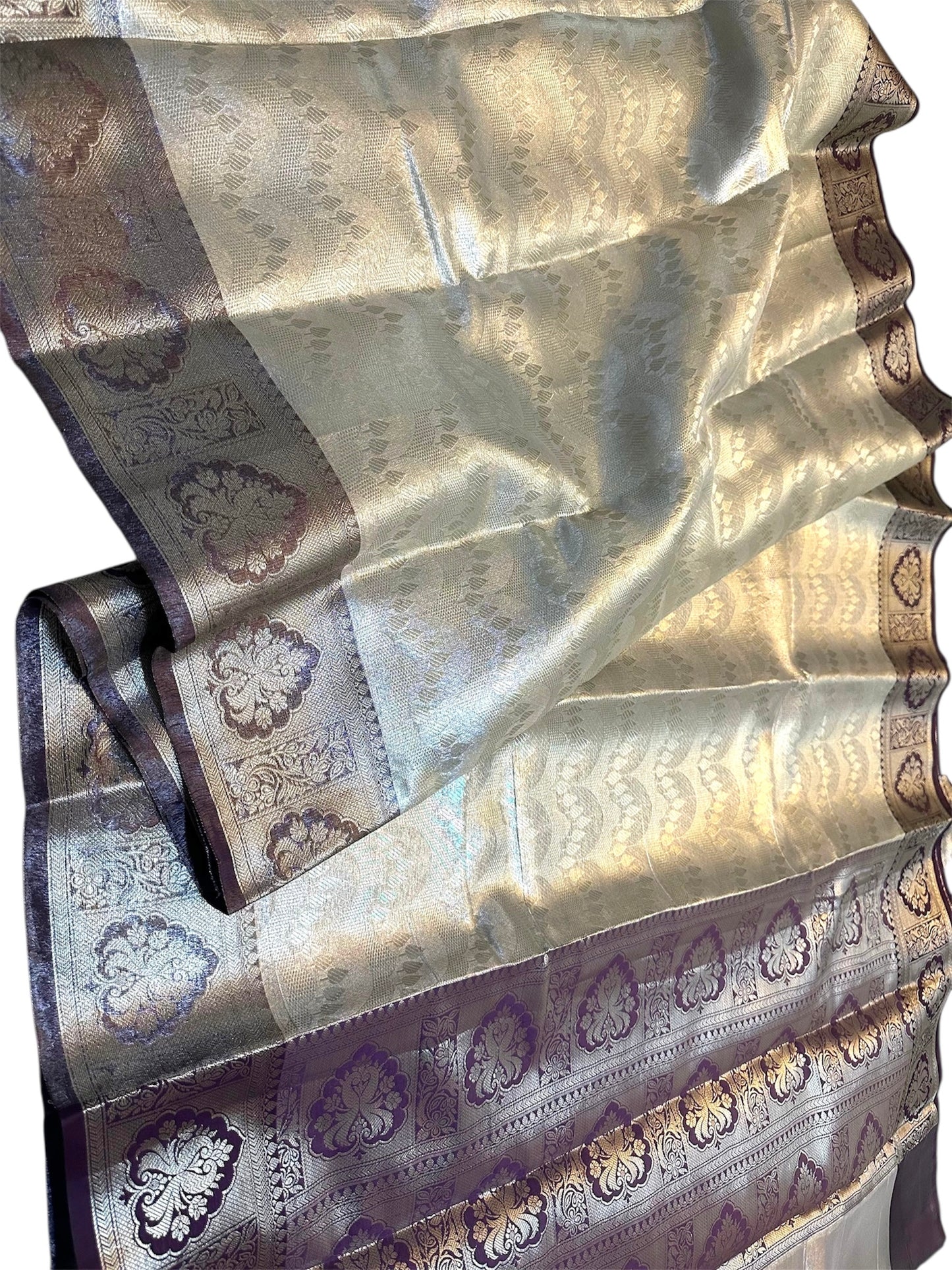 Royal Tissue Saree with Contrasting Zari Border