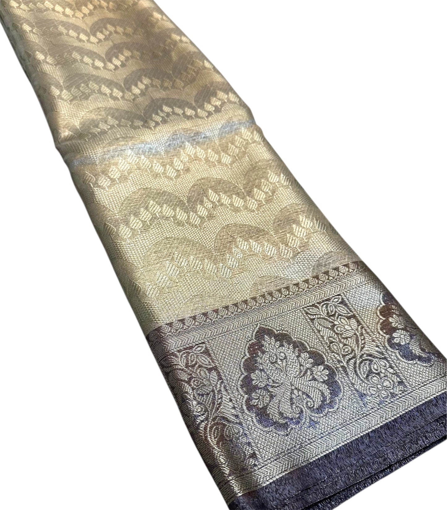 Royal Tissue Saree with Contrasting Zari Border