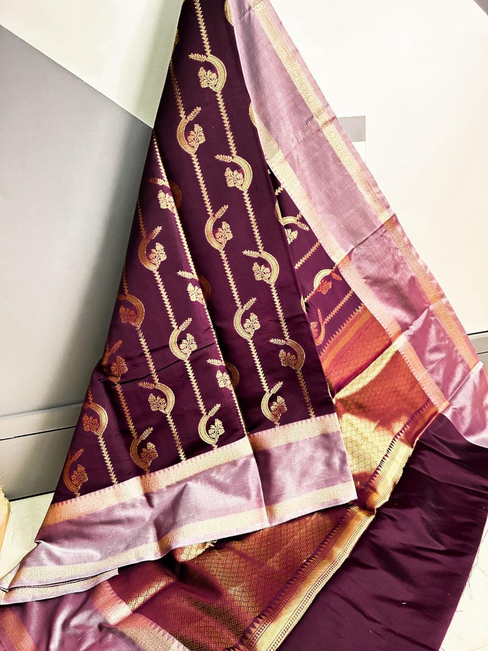 Ratta Patta Katan Semi Silk Saree