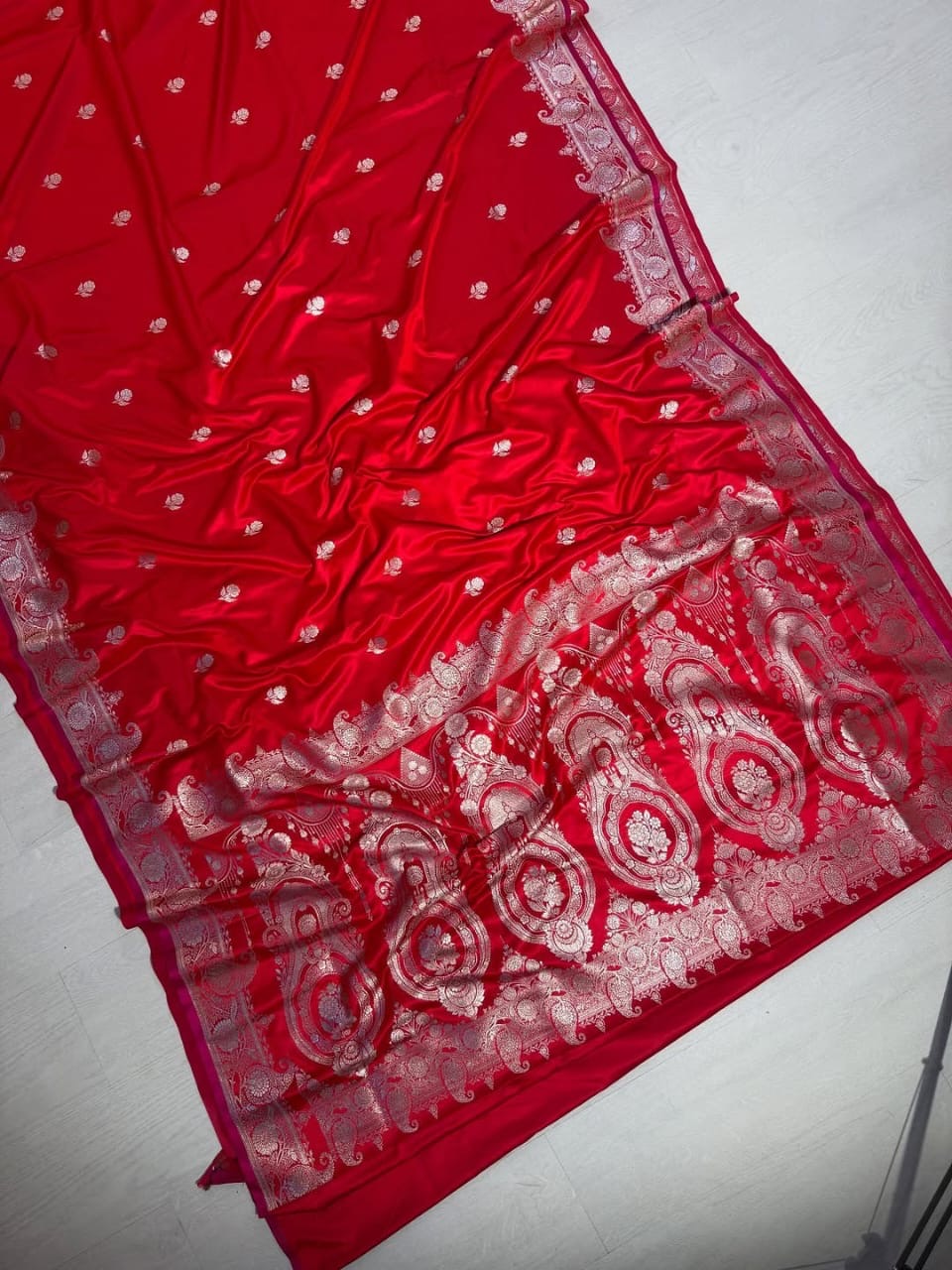 Royal Blue Mashru Katan Silk Banarasi Saree with Golden Zari