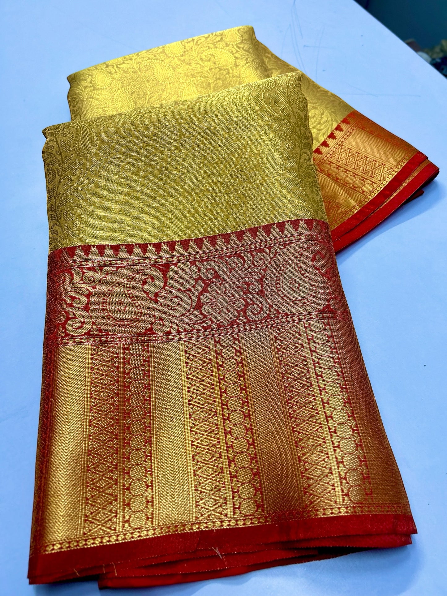 Graceful Kanjivaram Tissue Semi-Silk Saree in Rani Pink with Gold, Brocade Pallu & Blouse"