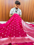 Premium Rich Rani Pink Mashroo Katan Banarasi Silk Saree