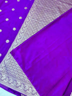 Elegant Purple Mashroo Katan Banarasi Silk Saree