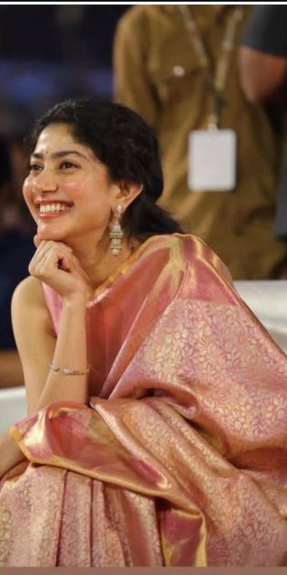 Embossed Tissue Semi Silk Saree