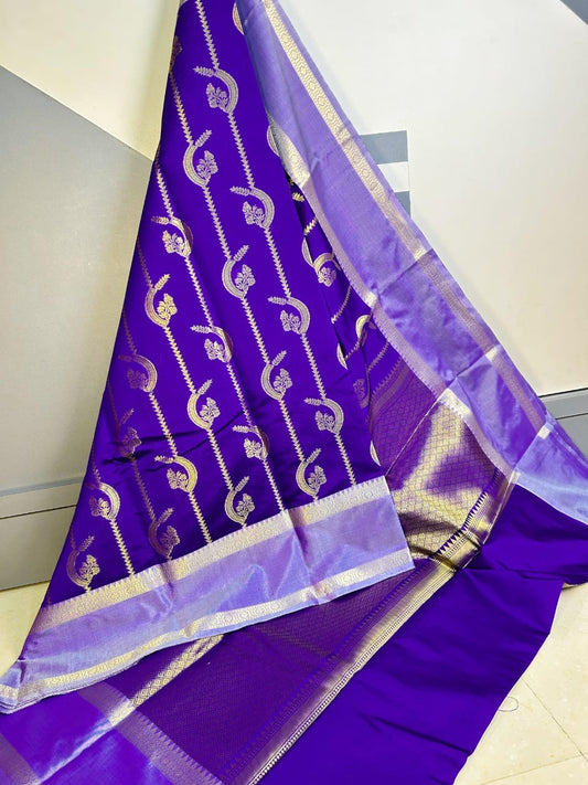 Ratta Patta Katan Semi Silk Saree