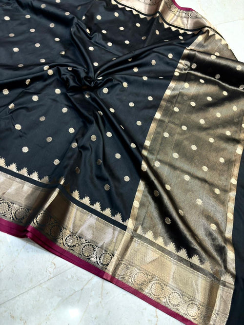 THE ELEGANT BLACK & GOLD KATAN SILK BANARASI SAREE
