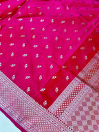 Premium Rich Rani Pink Mashroo Katan Banarasi Silk Saree
