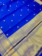 Elegant Royal Blue Banarasi Premium Katan Silk Saree with Paisley Zari Border
