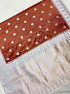 Elegant Dusty Rose Banarasi Katan Silk Saree