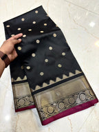 THE ELEGANT BLACK & GOLD KATAN SILK BANARASI SAREE