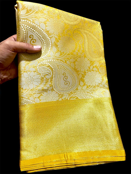 Gold Tissue Banarasi Saree with Paisley Designer Weave