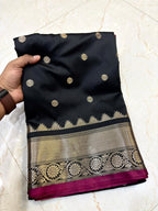 THE ELEGANT BLACK & GOLD KATAN SILK BANARASI SAREE