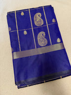 THE ELEGANT ROYAL BLUE BANARASI KATAN SILK SAREE