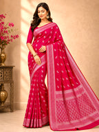 Premium Rich Rani Pink Mashroo Katan Banarasi Silk Saree