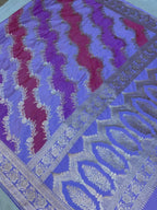 Royal Lavender Wine Dual Tone Mashroo Katan Silk Banarasi Saree