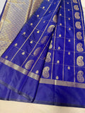 THE ELEGANT ROYAL BLUE BANARASI KATAN SILK SAREE