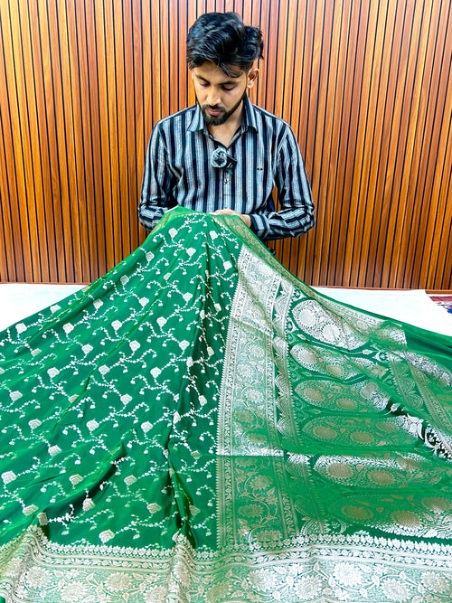 Elegant Rich Mashroo Katan Banarasi Silk Saree with Premium Zari Weaving