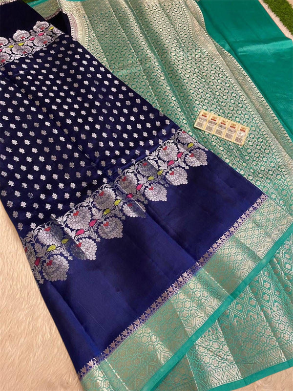 Royal Blue Warm Silk Saree with Elegant Zari Weaving