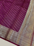 Elegant Maroon Katan Silk Banarasi Saree with Rich Zari Border