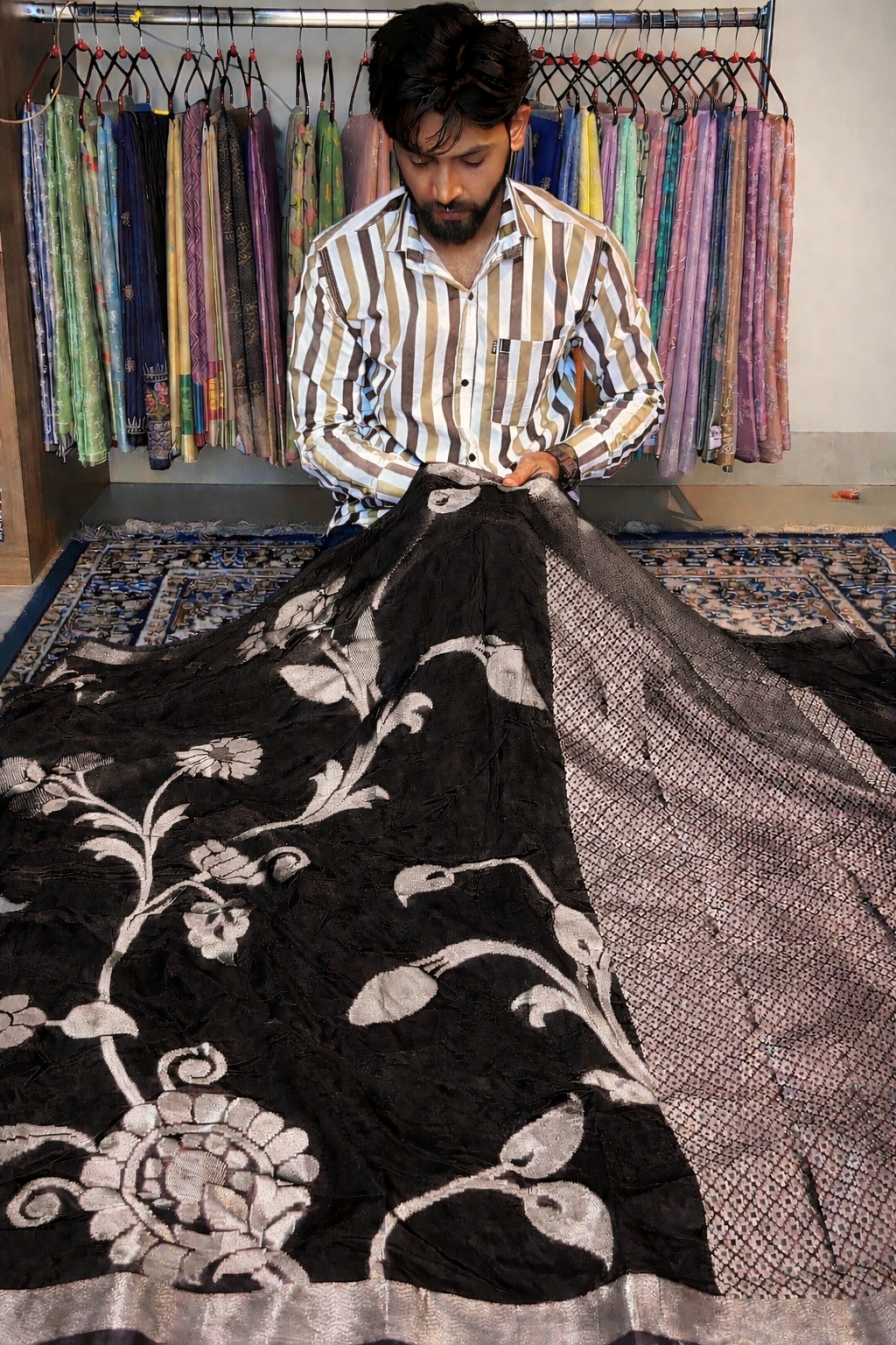 Royal Purple Katan Silk Banarasi Saree with Elegant Zari Border | Premium Banarasi Saree