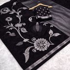 Royal Purple Katan Silk Banarasi Saree with Elegant Zari Border | Premium Banarasi Saree