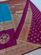 ✨Elegant Dual-Tone Khaddi Georgette Banarasi Saree with Rich Zari Work✨