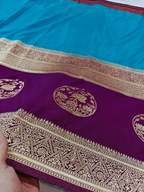 ✨Elegant Dual-Tone Khaddi Georgette Banarasi Saree with Rich Zari Work✨