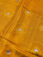 Luxurious Mustard Yellow Mashroo Katan Banarasi Silk Saree
