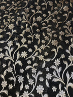 THE ROYAL NAVY BLUE BANARASI KHADDI GEORGETTE SILK SAREE