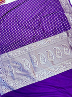 THE ROYAL PURPLE BUTIDAR BANARASI KHADDI GEORGETTE SAREE