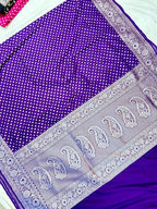 THE ROYAL PURPLE BUTIDAR BANARASI KHADDI GEORGETTE SAREE