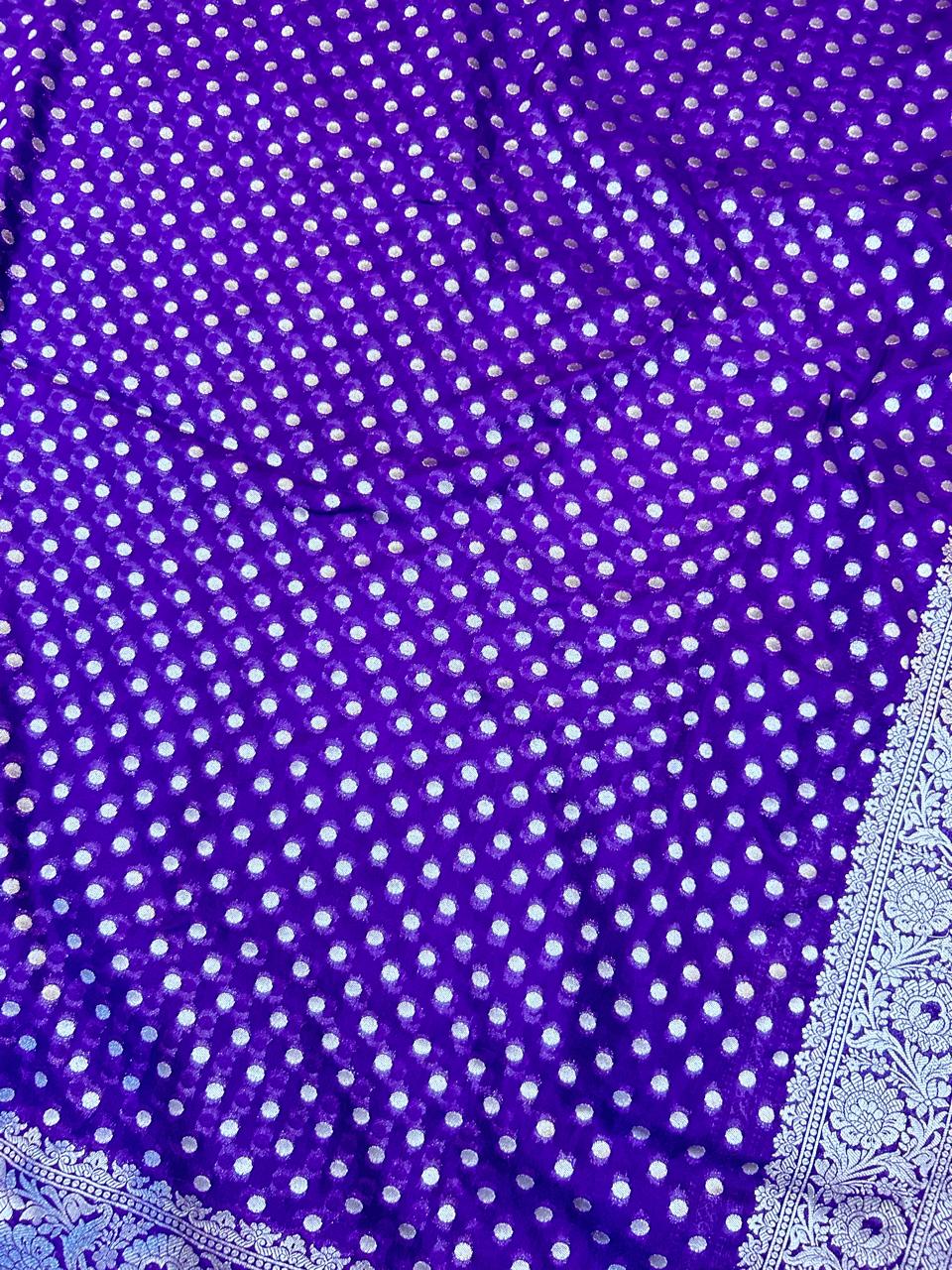 THE ROYAL PURPLE BUTIDAR BANARASI KHADDI GEORGETTE SAREE