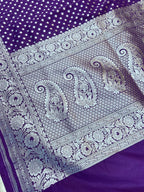 THE ROYAL PURPLE BUTIDAR BANARASI KHADDI GEORGETTE SAREE