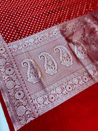 THE ROYAL RED BUTIDAR BANARASI KHADDI GEORGETTE SAREE