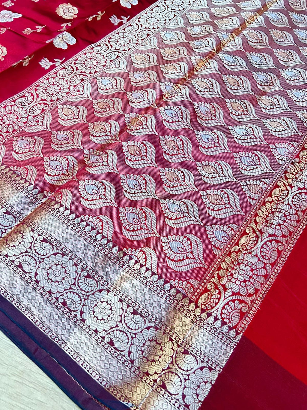 Elegant Royal Maroon Banarasi Designer Mashru Silk Saree