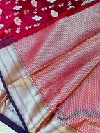 Elegant Royal Maroon Banarasi Designer Mashru Silk Saree