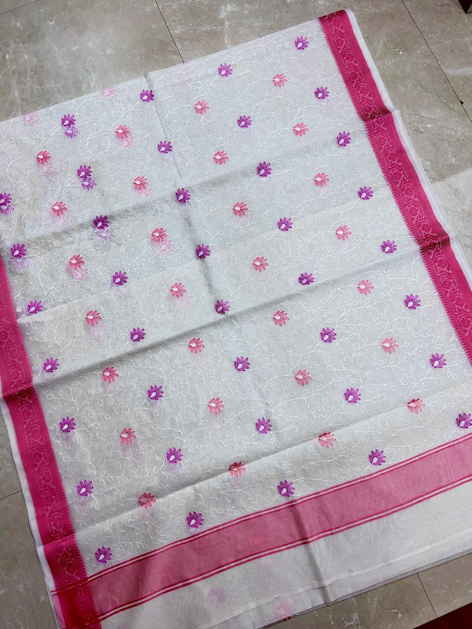 THE ELEGANT BANARASI KOTA SILK SAREE WITH FANCY EMBROIDERY WORK