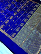THE ELEGANT NAVI BLUE BANARASI KATAN SILK SAREE