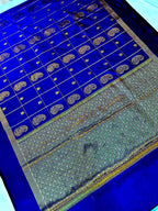 THE ELEGANT NAVI BLUE BANARASI KATAN SILK SAREE