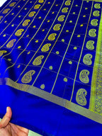 THE ELEGANT NAVI BLUE BANARASI KATAN SILK SAREE