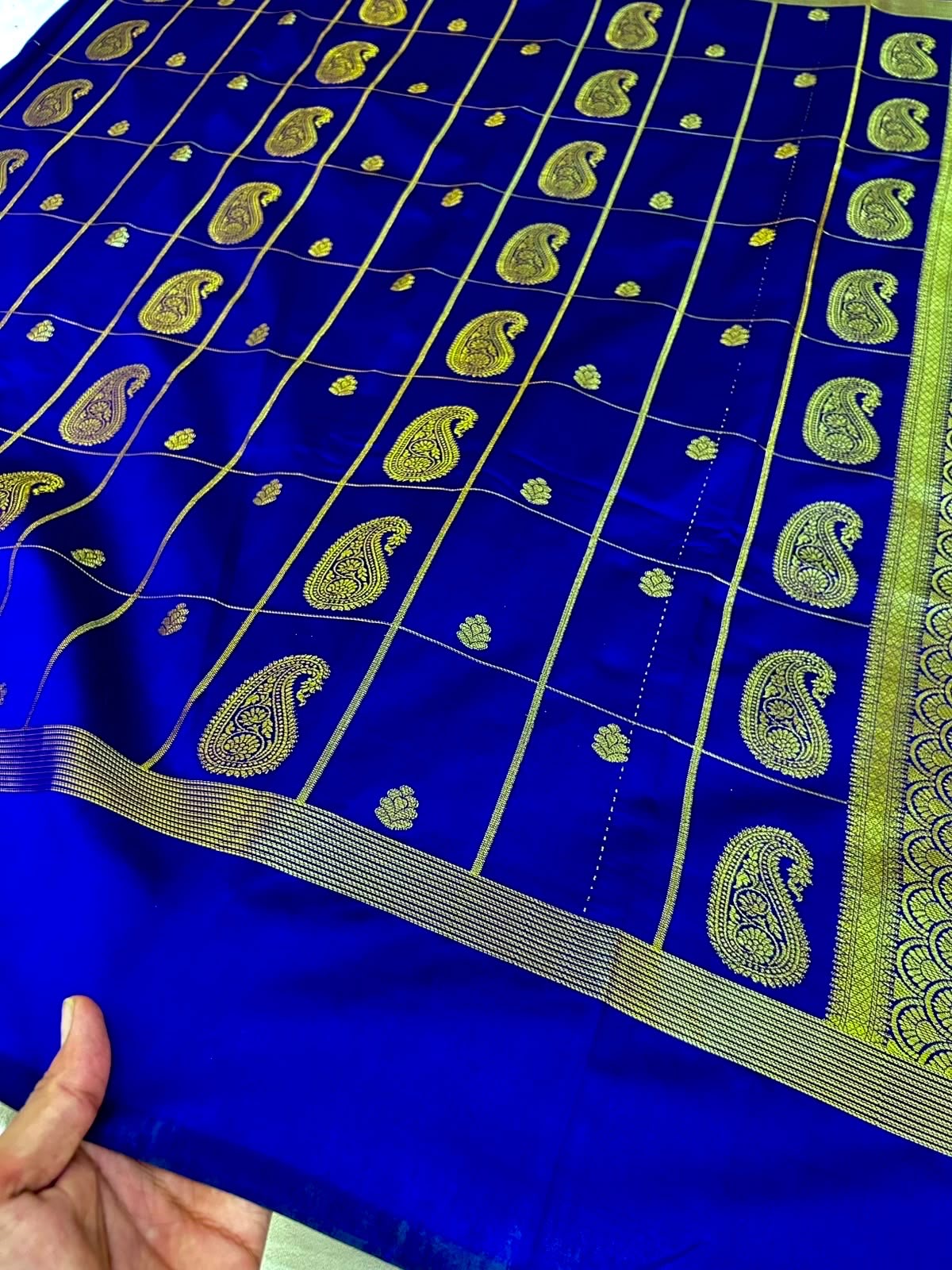 THE ELEGANT NAVI BLUE BANARASI KATAN SILK SAREE