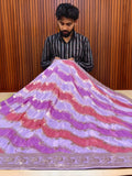 Royal Lavender Wine Dual Tone Mashroo Katan Silk Banarasi Saree