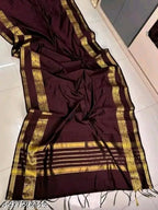 Royal Maroon Banarasi Katan Semi Silk Saree