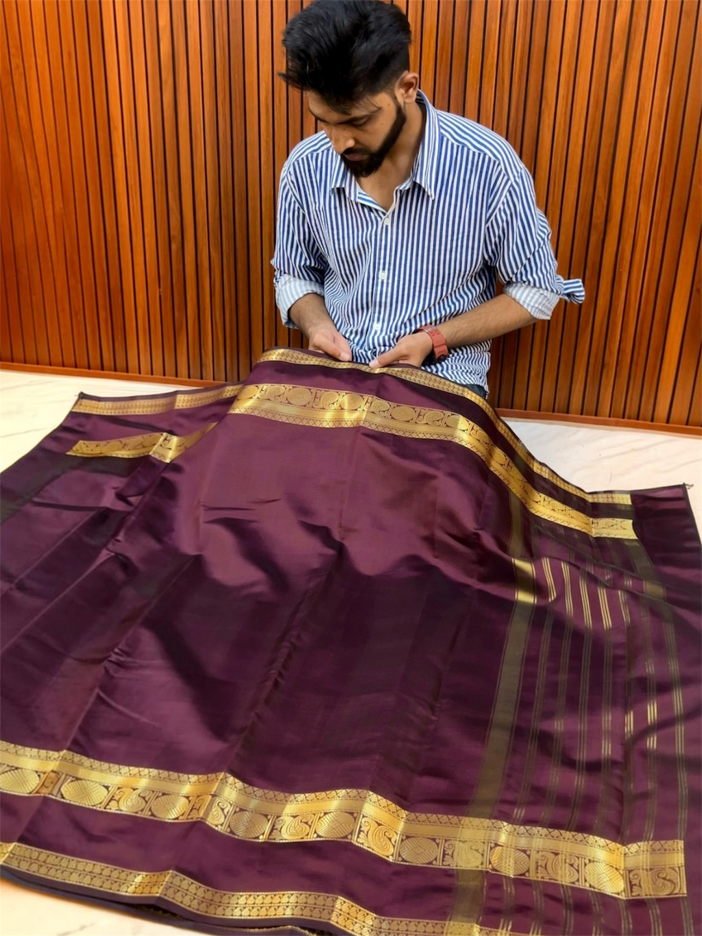 Royal Maroon Banarasi Katan Semi Silk Saree
