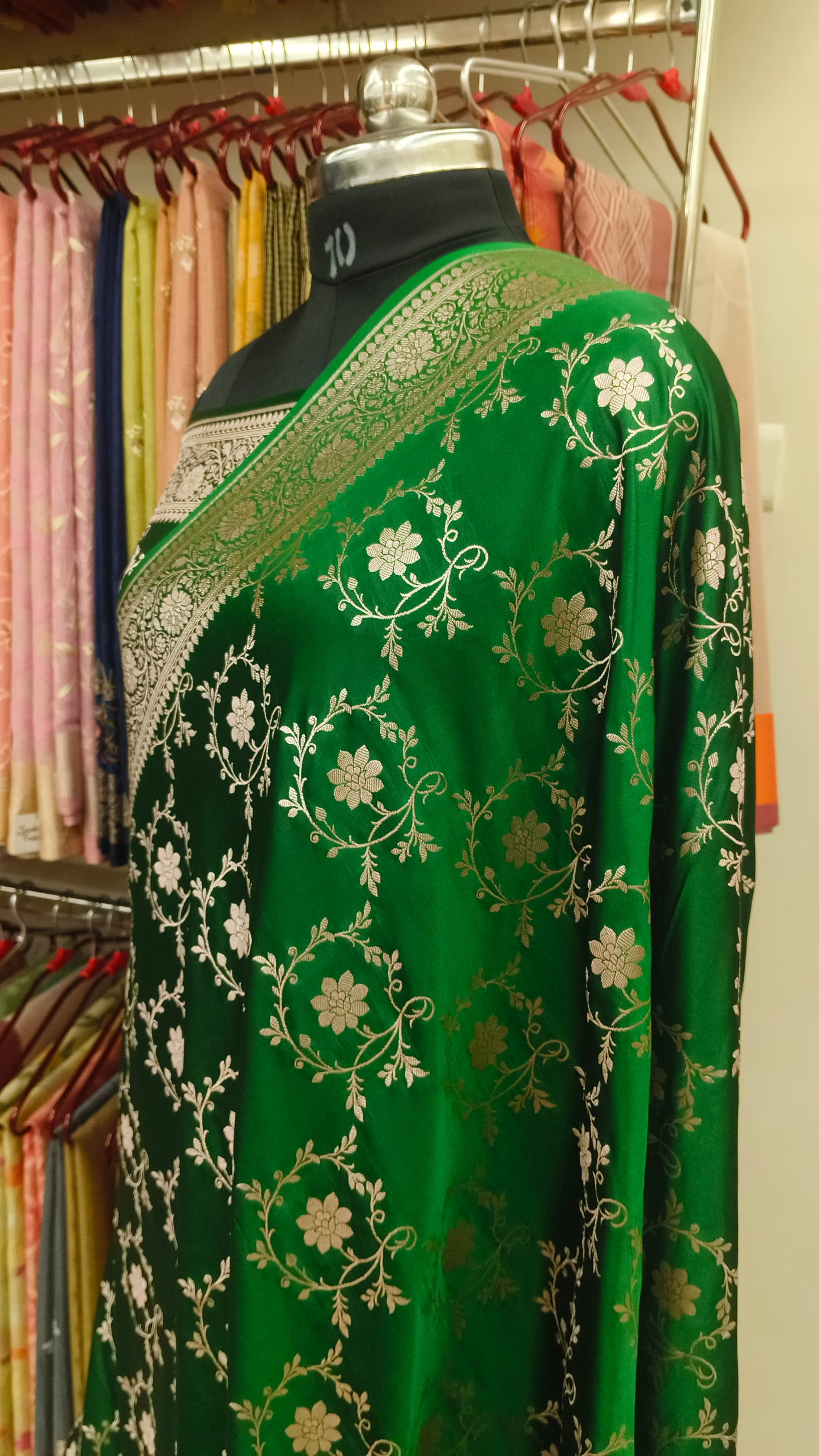 Handwoven Banarasi Silk Saree | Rich Floral Weave | Elegant Festive Drape