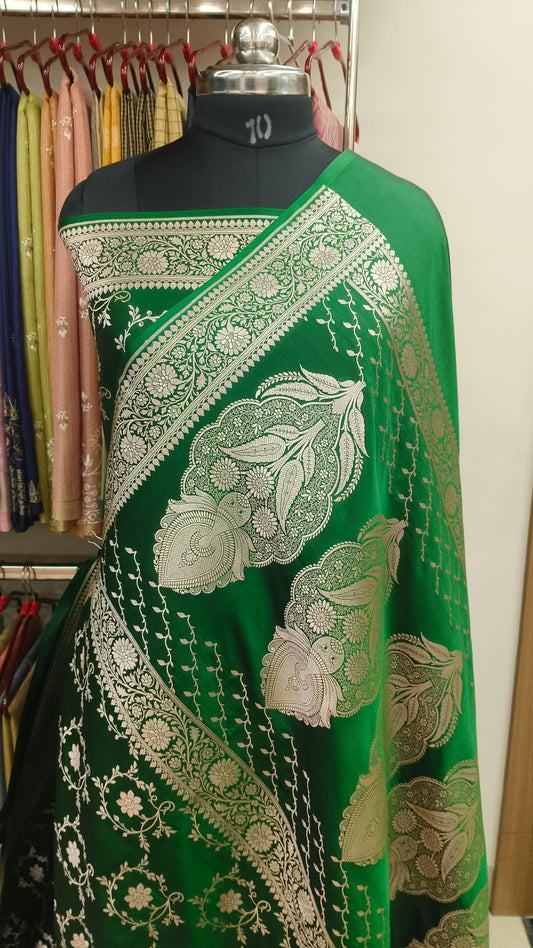 Handwoven Banarasi Silk Saree | Rich Floral Weave | Elegant Festive Drape