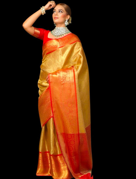 A very Trendy Premium Tissue Saree