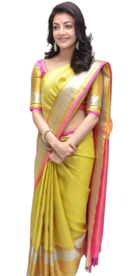 Celebrity Kajal Inspired Banarasi Tissue Semi Silk Saree