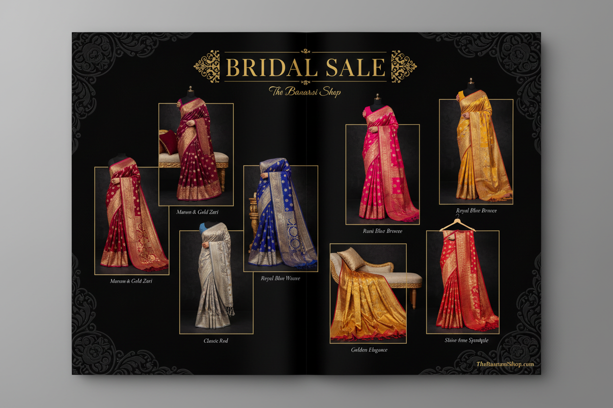 Bridal Sale - The Banarasi Shop Dark Background Catalogue